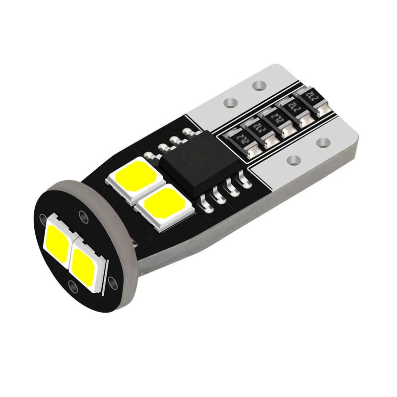 Small white automotive replacement bulb for car licence plate light, 10mm size.
