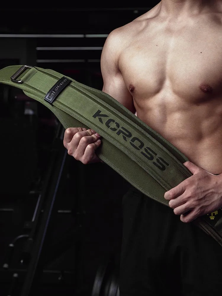Men's army green ethylene weight-bearing belt for squat and pull support