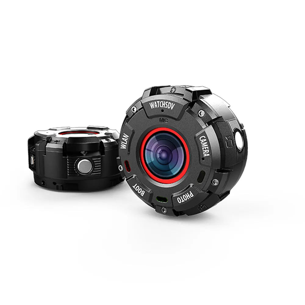 Black waterproof sports digital camera showing compact design and USB port.