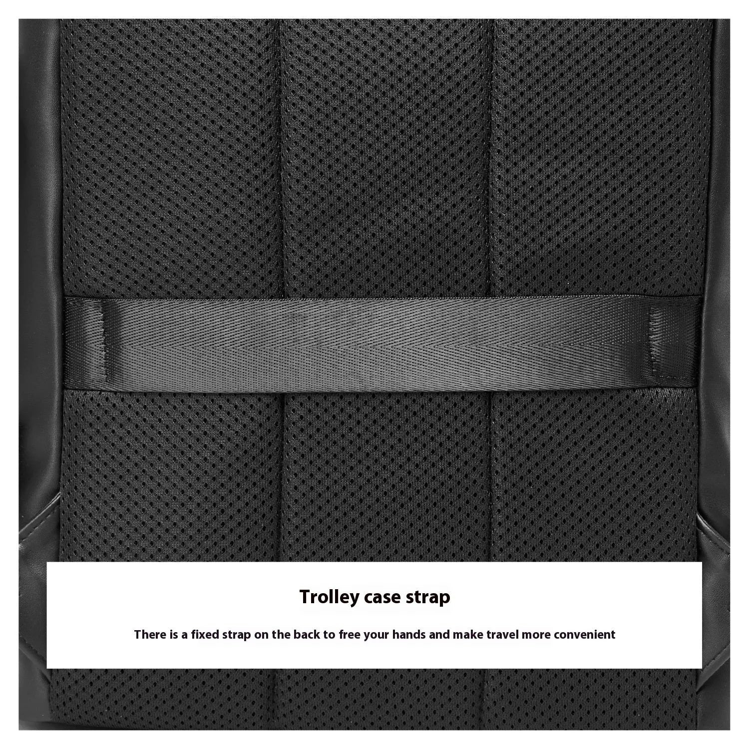 Men's black PU leather backpack large capacity business computer bag with waterproof function