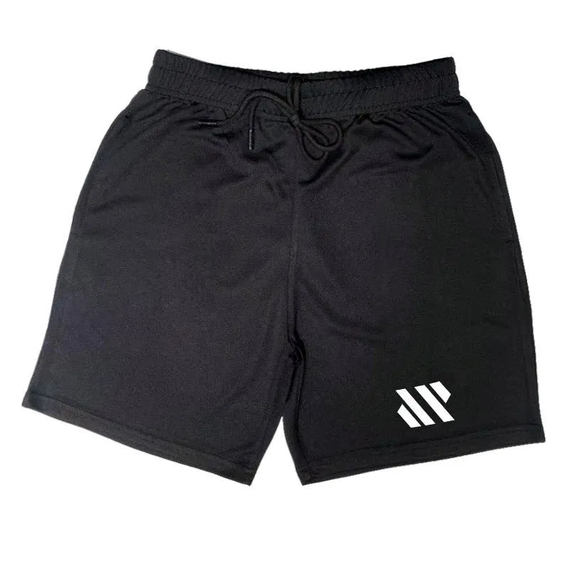 Man's loose-fit metal silk polyester sports shorts in army green colour for summer running.