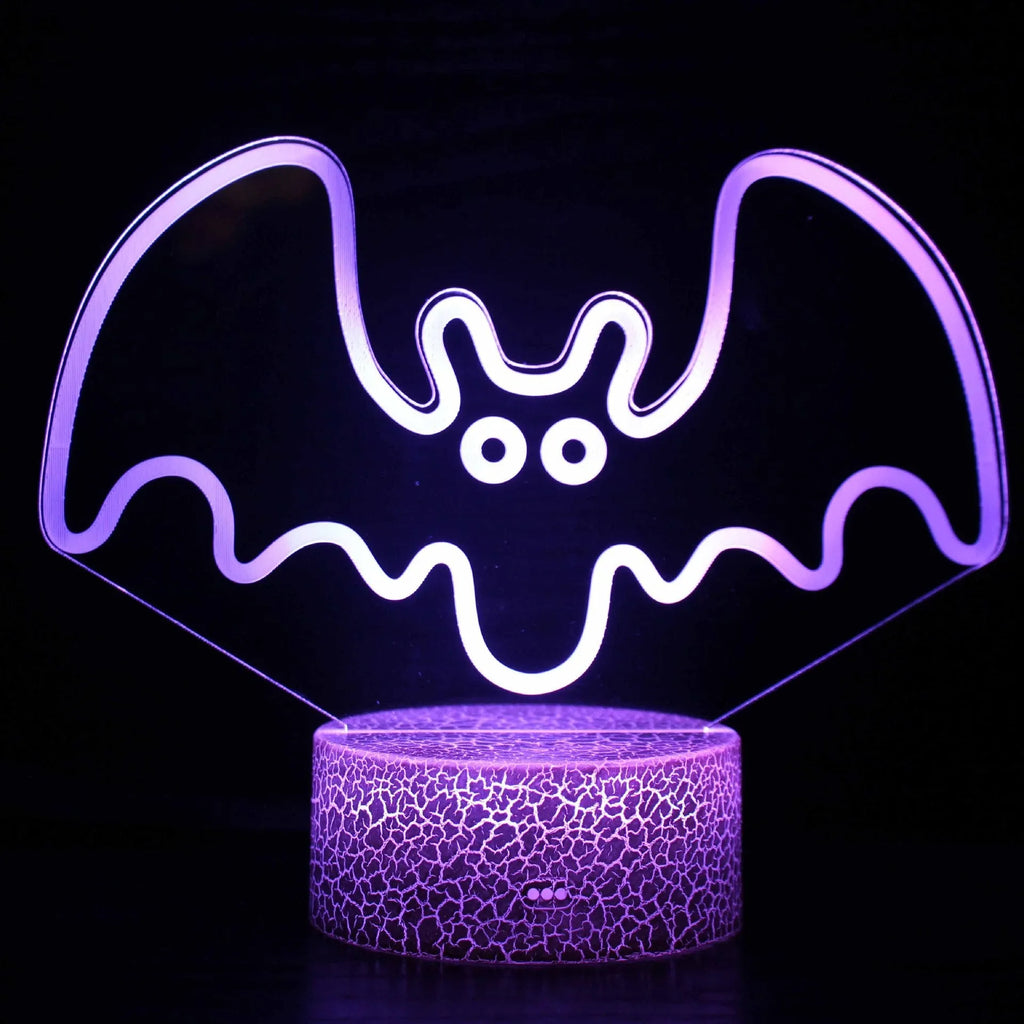 Colourful 3D acrylic USB table lamp with touch control on a 9.5x4cm base.
