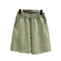 Men's cotton casual shorts with distressed detailing in straight-leg loose fit