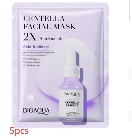 Single 30g collagen and hyaluronic acid gel sheet facial mask on a blue background.