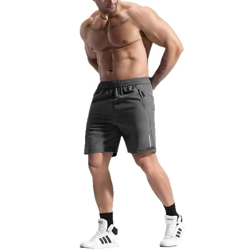 Men's bamboo fibre polyester sports shorts with elastic waist in multiple colour options
