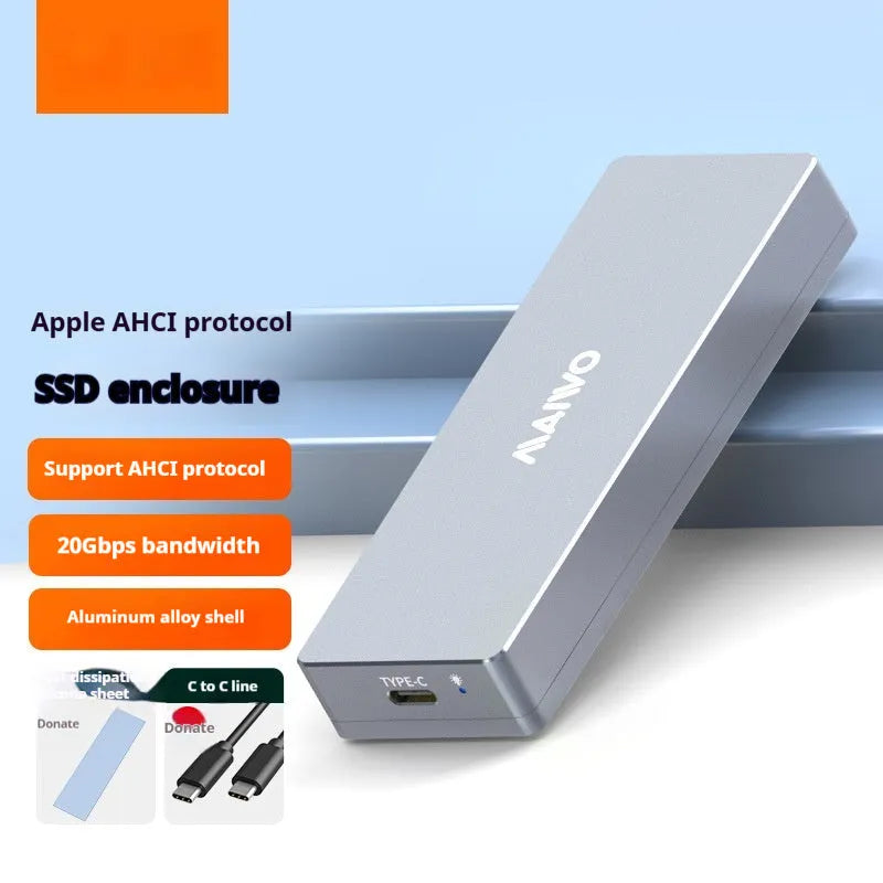 USB C M.2 solid state hard drive enclosure with aluminum alloy construction and installation accessories