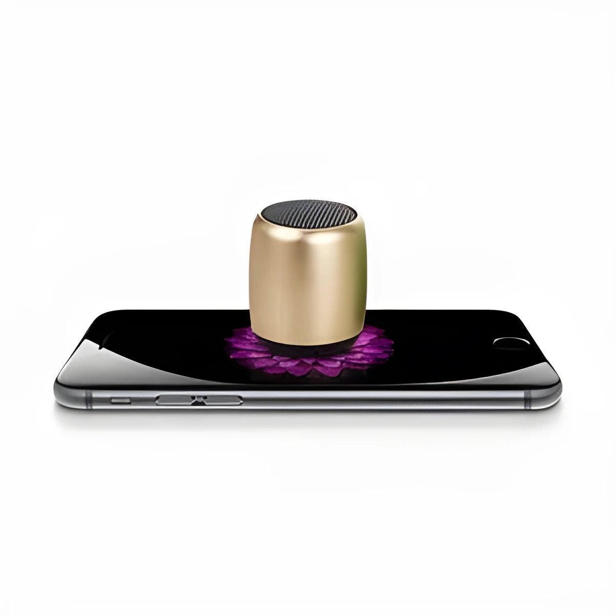 Portable mini Bluetooth speaker in black, blue, gold, or pink colour with compact design