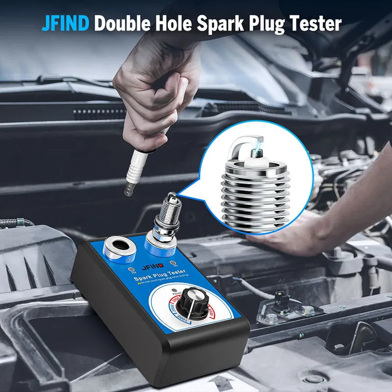 Car fault detector for spark plug testing in American and European standard formats