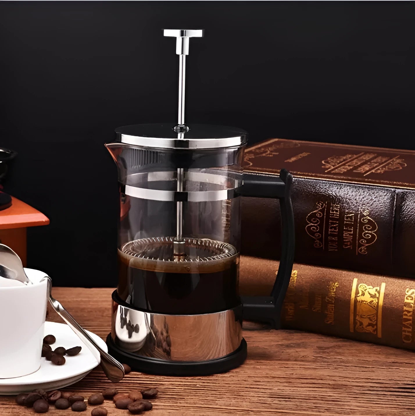 350ml manual pour-over glass coffee maker with stainless steel filter
