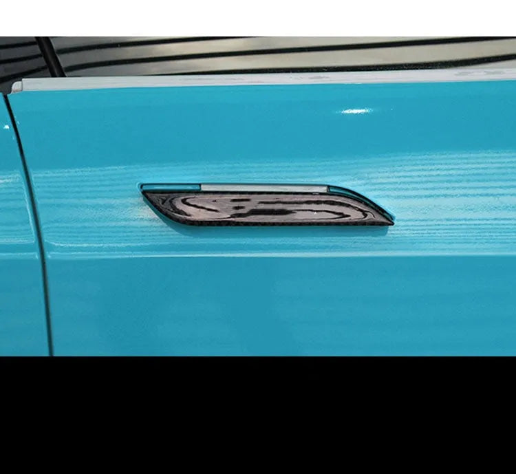 Carbon fibre door handle protection patches for Tesla Model S with adhesive backing