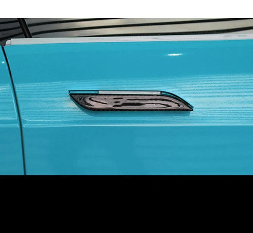 Carbon fibre door handle protection patches for Tesla Model S with adhesive backing