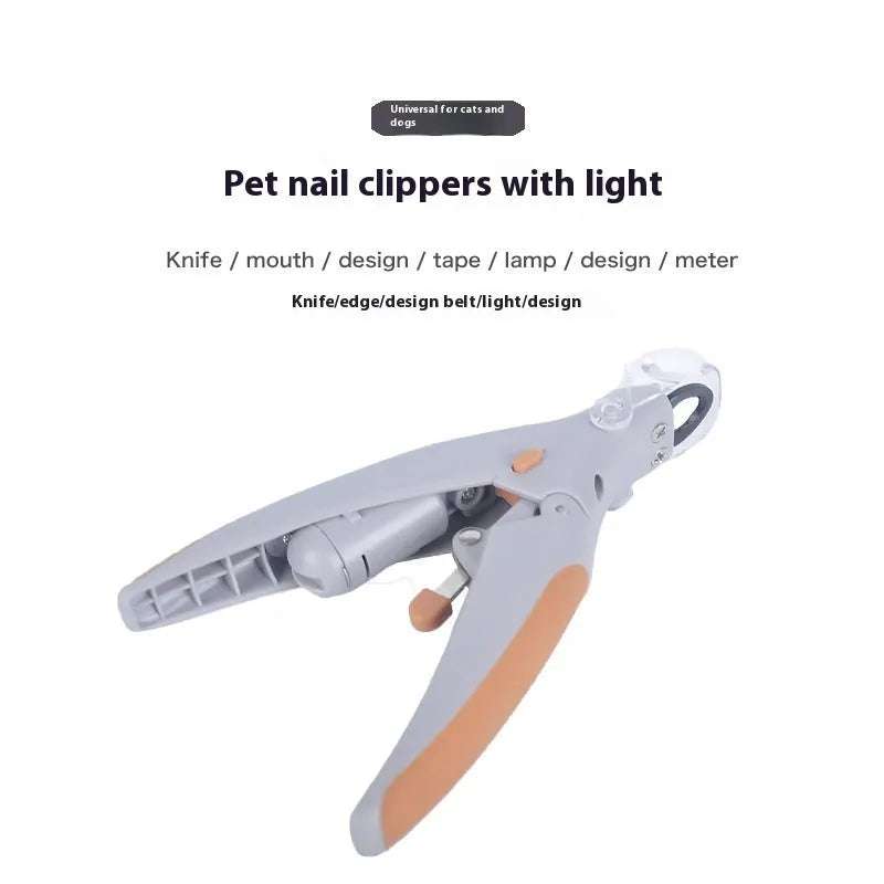 LED dog nail trimmer with blood line guide on blister card packaging