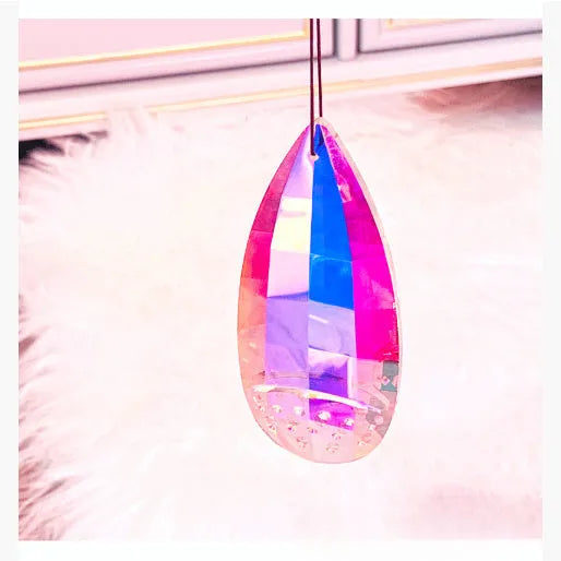 Rainbow electroplated crystal Christmas tree and garden pendant decorations catching light