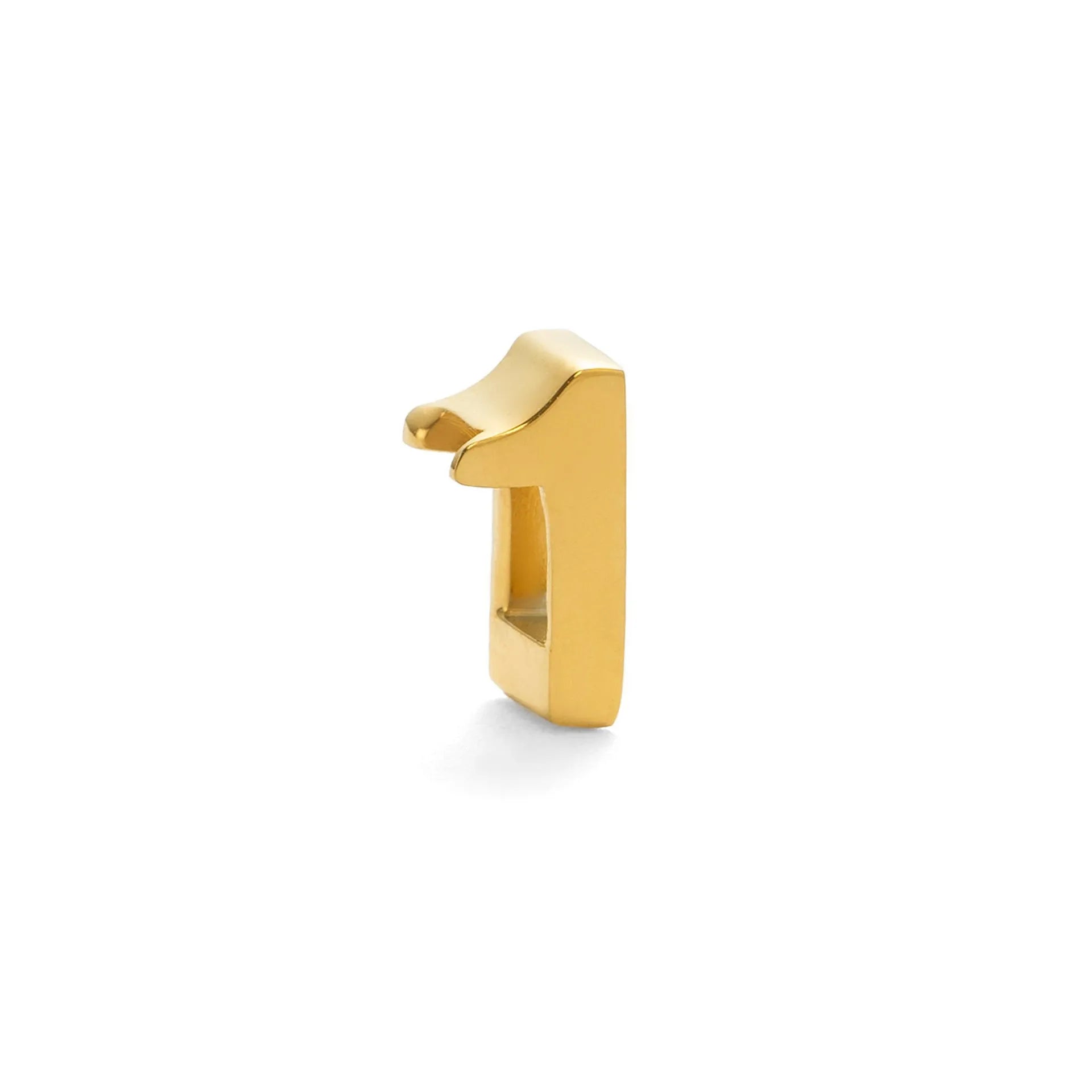 Gold titanium steel necklace with a letter A charm on a 40.5cm chain.