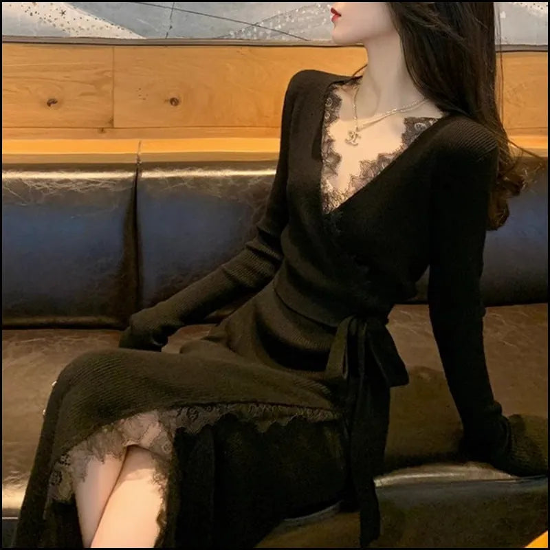 Black slim fit women's skirt with princess dress style and polyester fabric construction