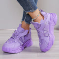 Women's platform mesh dad sneakers in various colours on a white background.