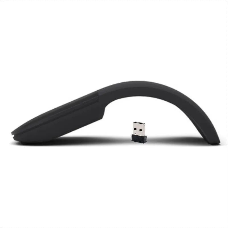 Folding Bluetooth touch wireless mouse shown open and closed with black, white, blue, green colour options