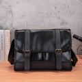 Black Korean-style men's commuter backpack with anti-theft function and polyurethane construction