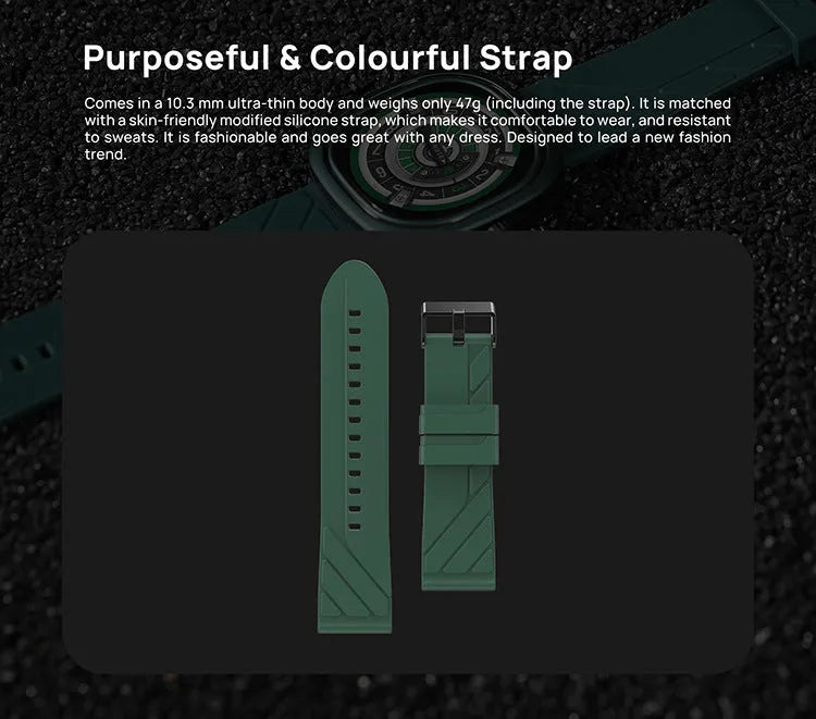 Smart bracelet sports watch with 1.32-inch touch screen on silicone wristband in black, green, or pink colours