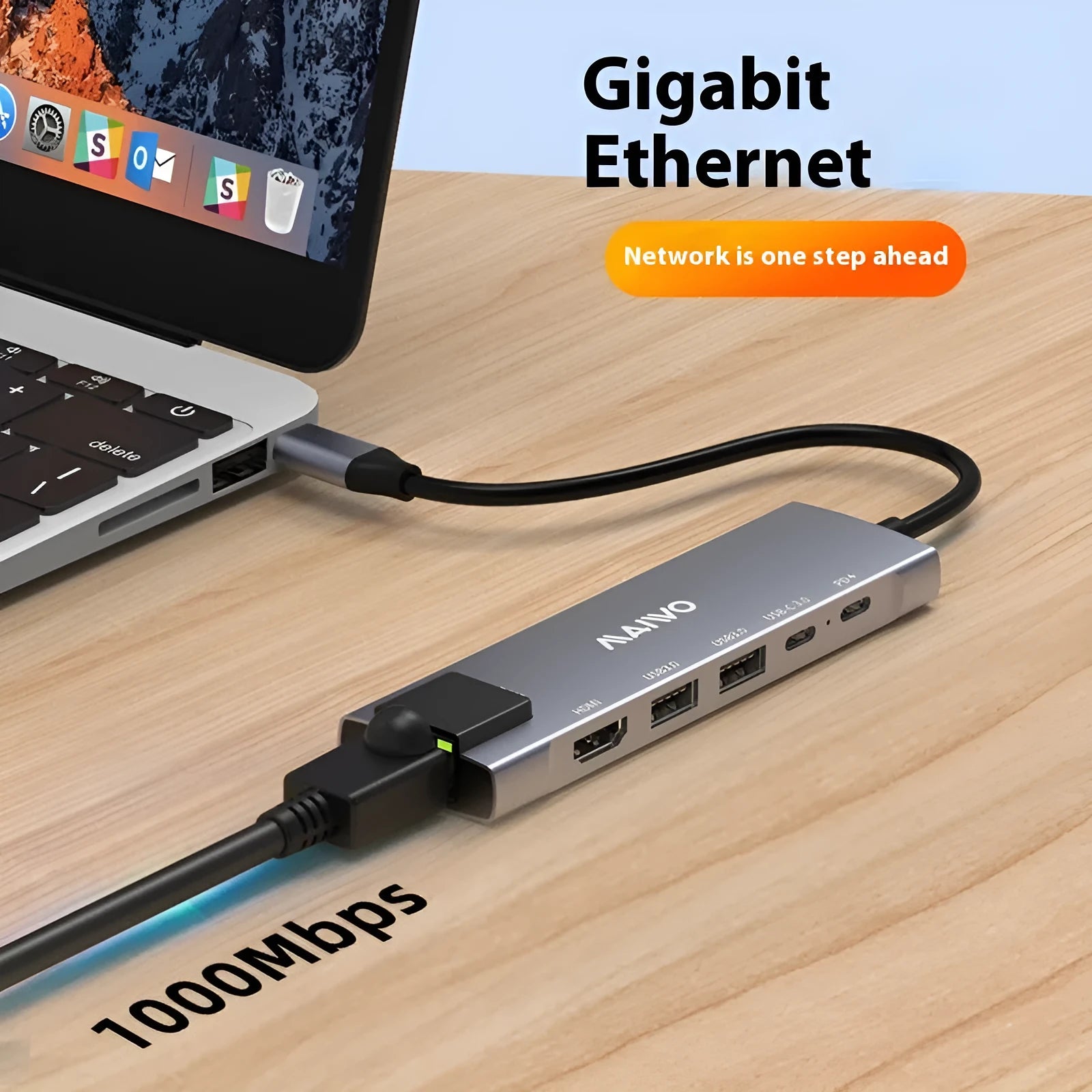 Steam Deck six-port docking station with aluminium alloy shell and Type-C cable