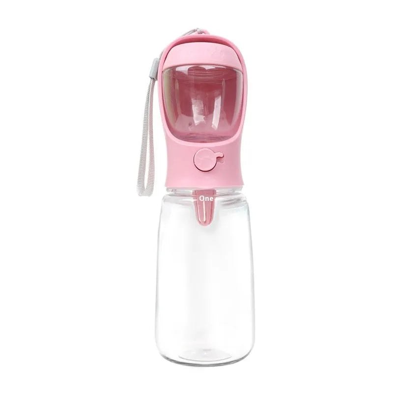 Blue dual-use portable dog drinking cup with two-in-one design for walks and outings