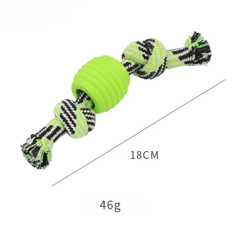 Blue dog chew toy with ropes for dental cleaning and interactive play
