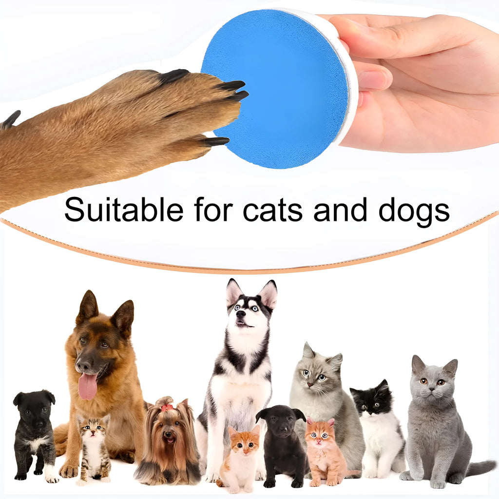 Square dog nail file grooming board with ergonomic handle in one of four colour options.