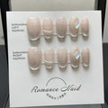 Women's handmade blush armour manicure set in 14 short ladder A colour showing short style pieces