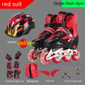 PU mesh adjustable children's roller skates with aluminium frame and protective gear