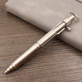 Retro brass tactical pen with bolt action mechanism in brushed natural finish