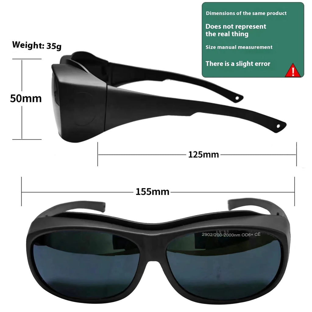 Clear laser safety goggles for 200-2000nm skin rejuvenation and welding protection