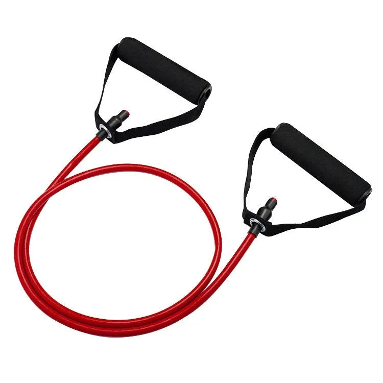 Adjustable chest expander tension rope in five colours representing 10LB to 30LB resistance levels