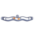 Interactive track ball cat toy with grey plastic track and suction cup attached to a window, 58 cm length