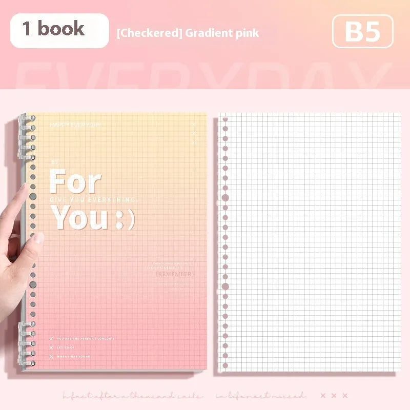 Removable coil gradient notepad with PP cover in multiple colour options