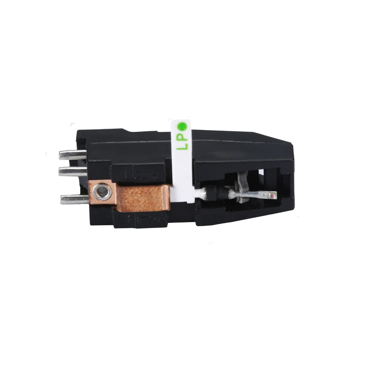 Magnetic record player cartridge with double needle and ABS plastic housing