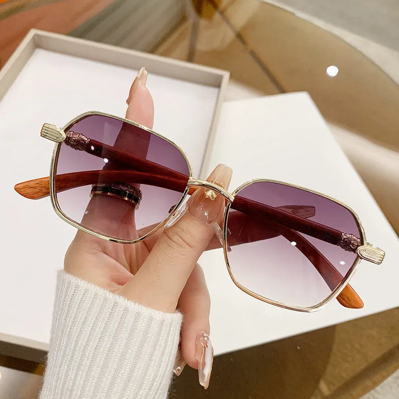Gold alloy frame frameless trim fashion glasses with personality style design