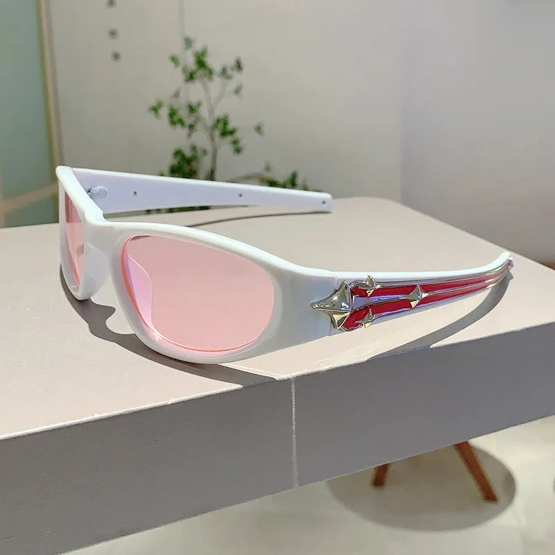 Outdoor sports windproof sunglasses with PC frame and polycarbonate lenses in six colour options