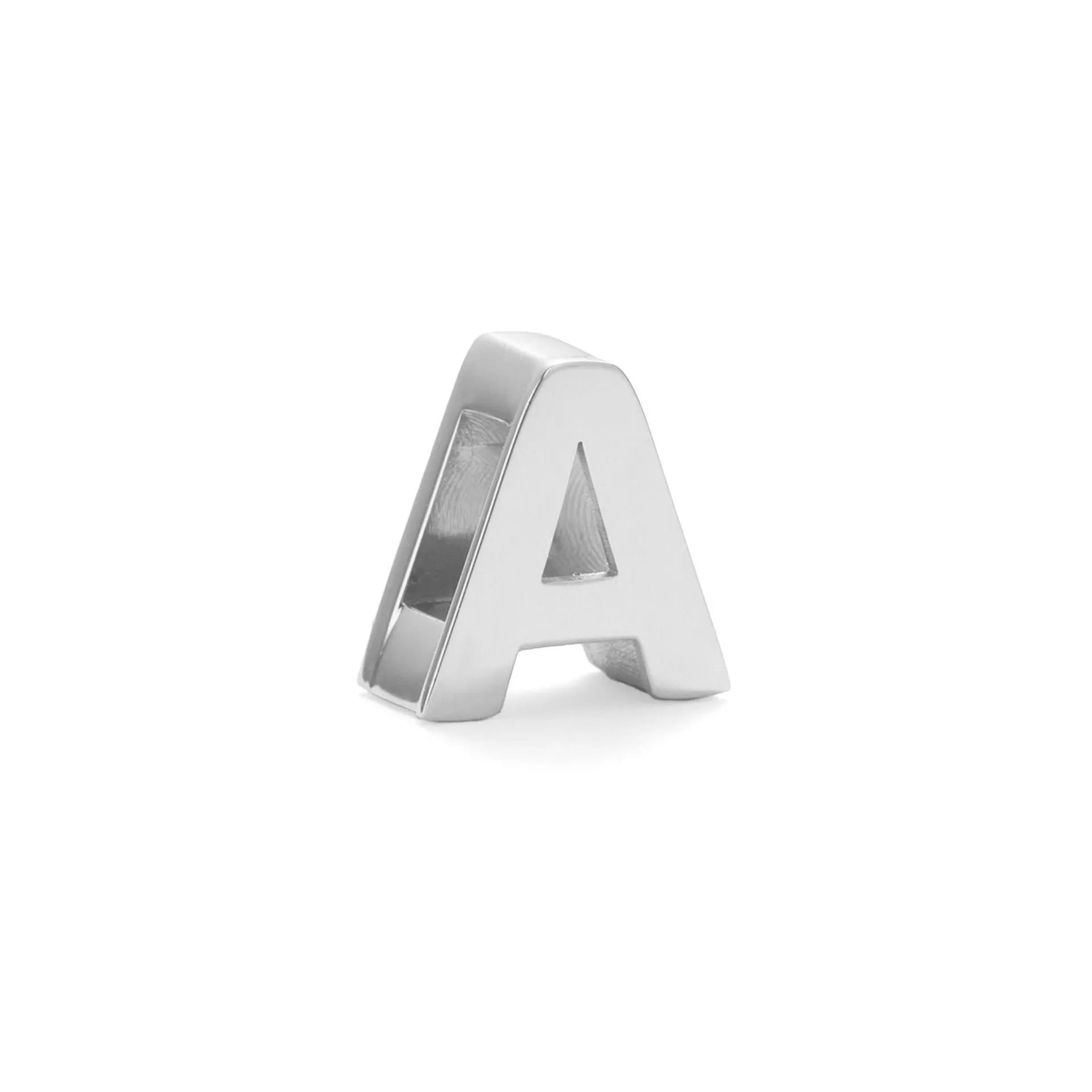 Gold titanium steel necklace with a letter A charm on a 40.5cm chain.