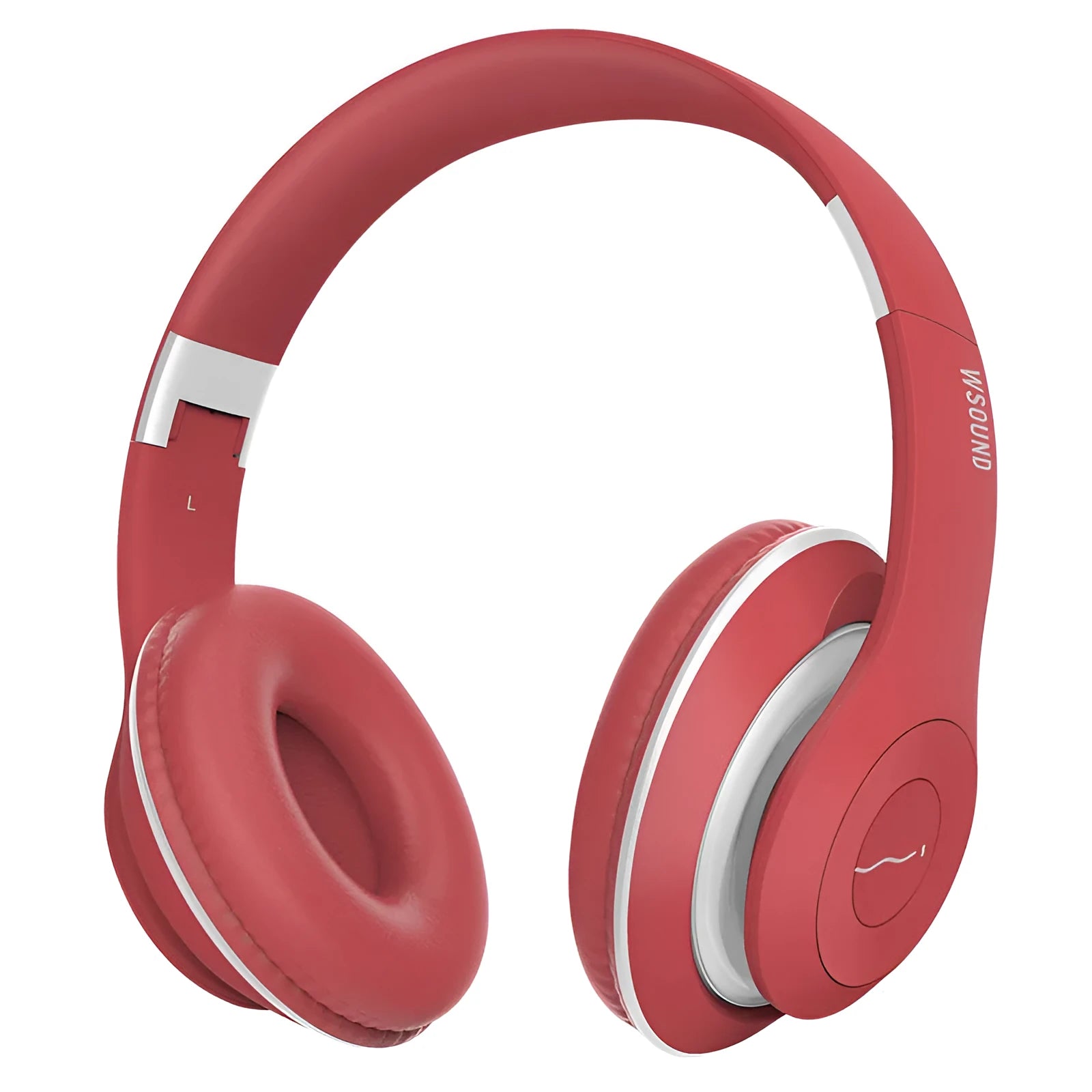 Blue or red Bluetooth wireless stereo headset showing bilateral design for both ears