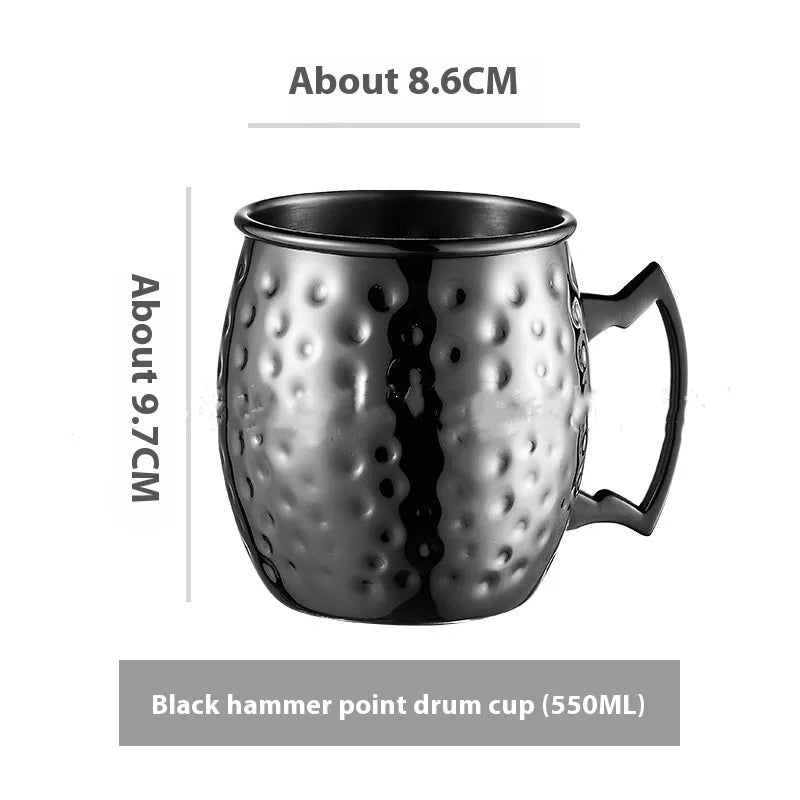 Stainless steel Moscow mule cup with copper plating in metallic finish