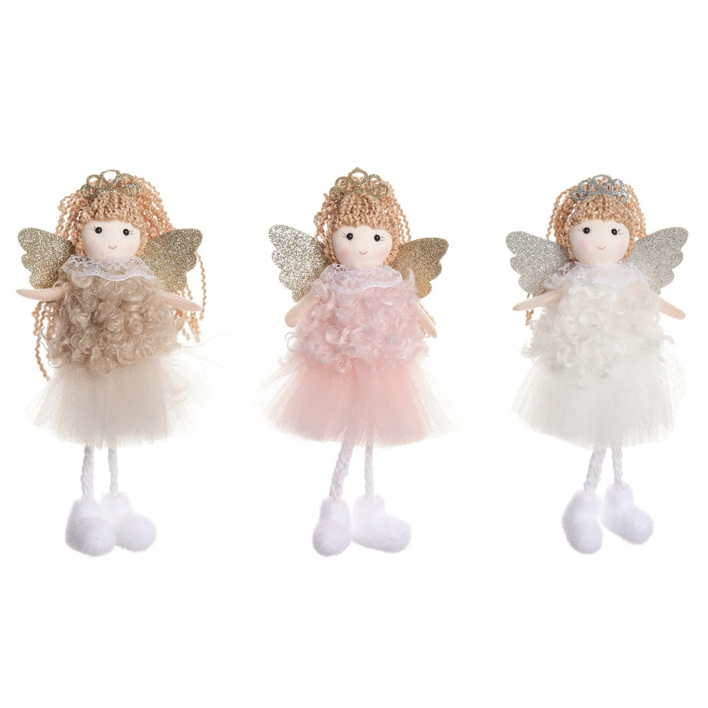 Christmas angel girl pendant high ponytail hair accessory in cloth fabric with cartoon styling