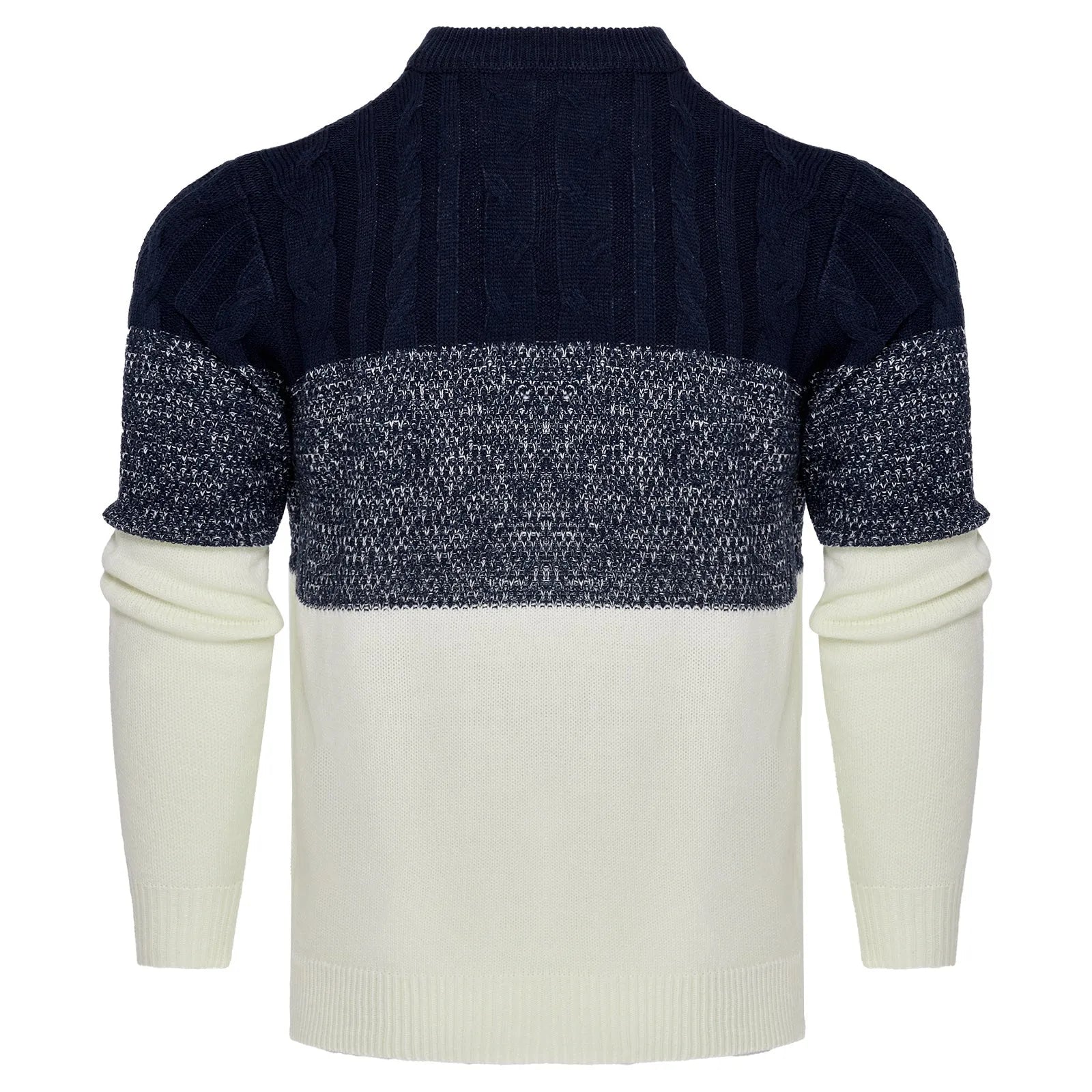 Men's basic acrylic knitted long-sleeved pullover sweater on a hanger