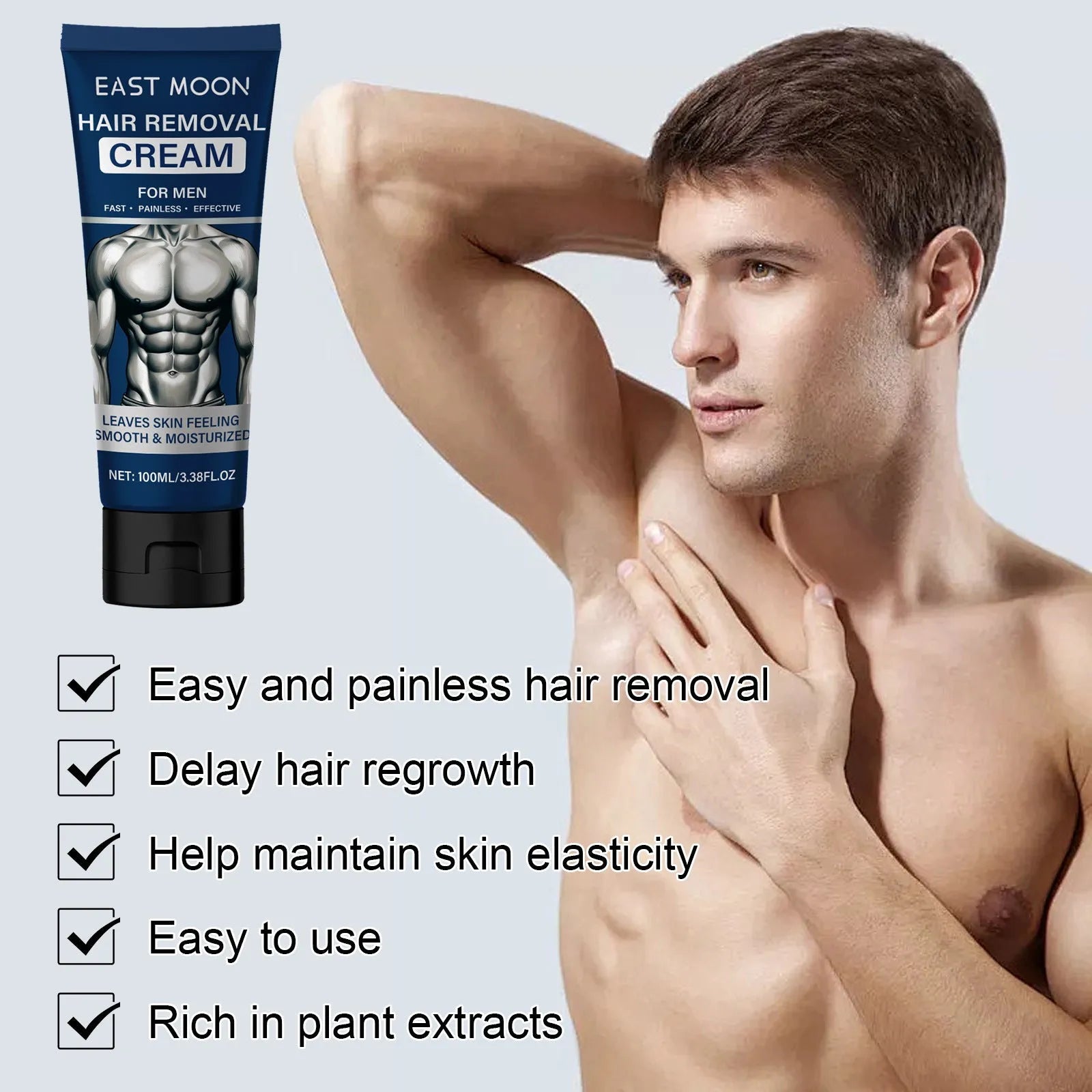100ml men's hair removal cream bottle for beard armpit hand and leg body depilation