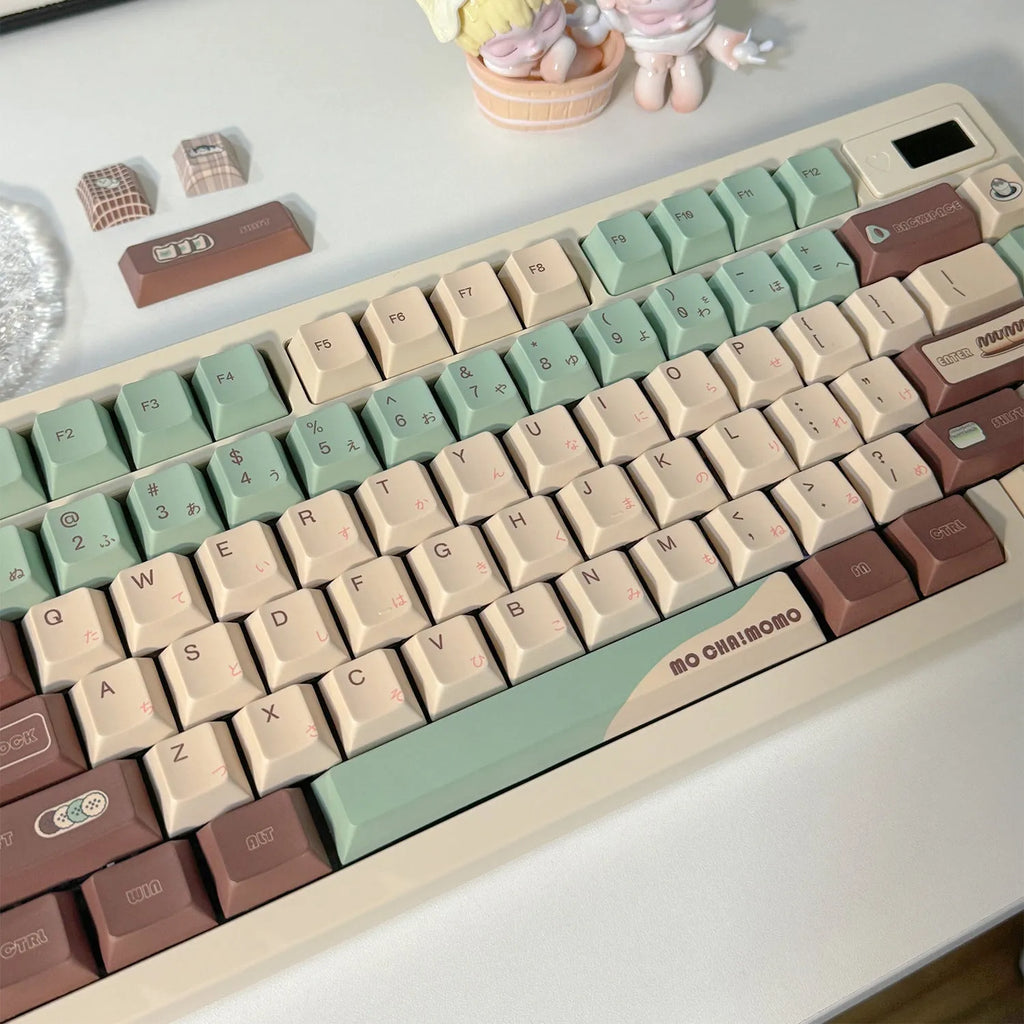 Craft Key CAP adaptive cross satellite shaft mechanical keyboard keycaps in matcha theme colour