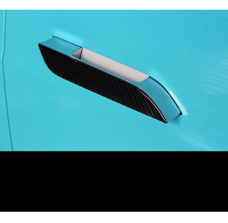 Carbon fibre door handle protection patches for Tesla Model S with adhesive backing