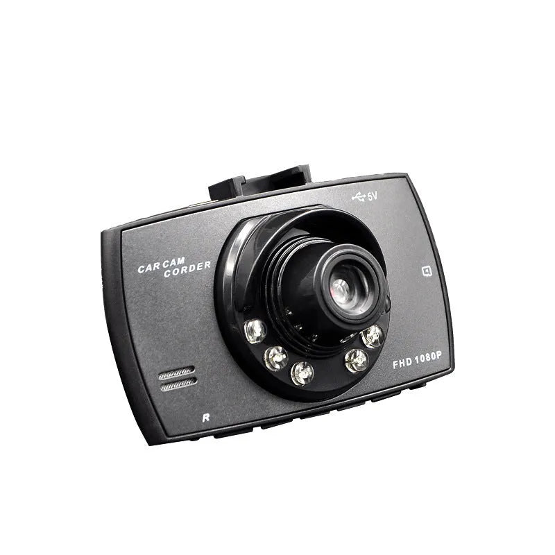 G30 HD car DVR dual camera system with front and rear lenses and a display screen for the vehicle.