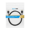 HDMI video cable with gold-plated connectors and hairline rule finish, shown in various lengths.