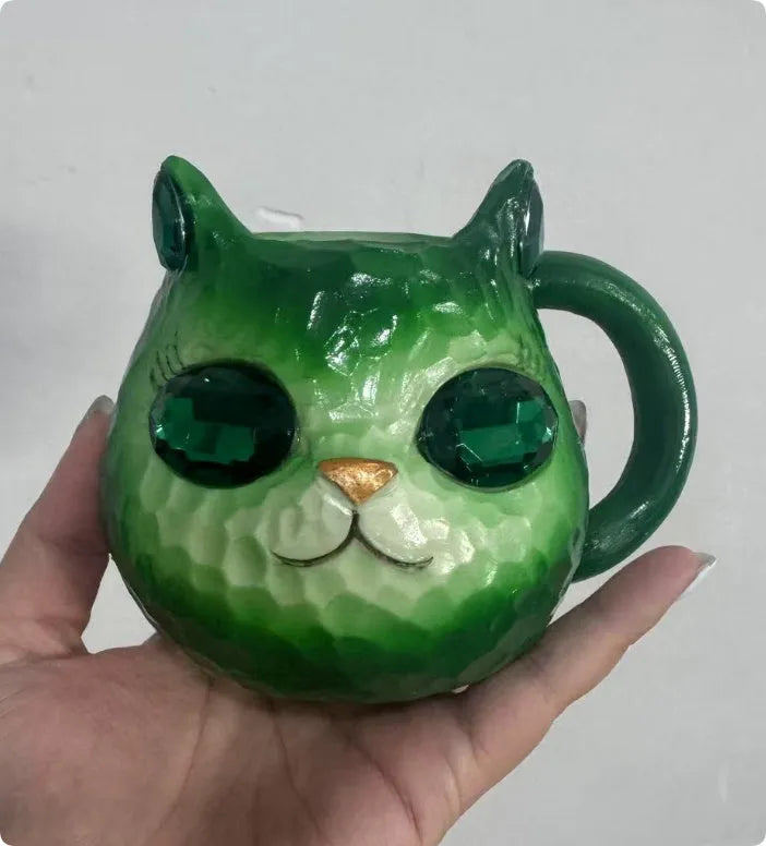 Resin cat cup decorative ornament in American style with four colour options