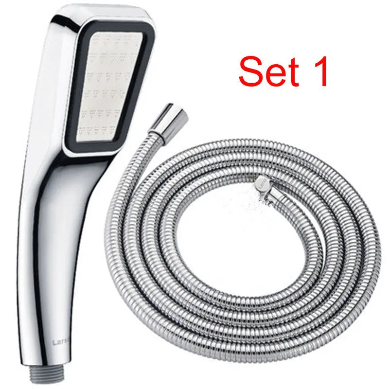 Orange hand-held pressurised shower set with rain function for home bathrooms