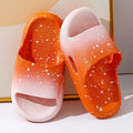 Gradient coloured PVC summer slippers for children with non-slip soles